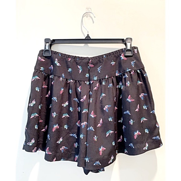 EXPRESS Sz 4 Silky Lounging Black w/ Butterflies Multi- Color Pattern - Picture 2 of 8